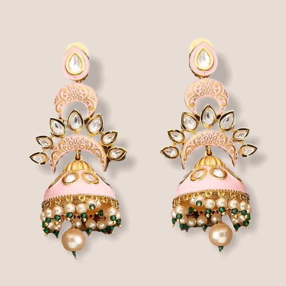Kundan Meenakari Jhumka Women Earrings